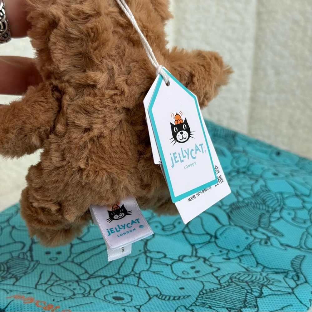 Jellycat Plush Brown Teddy Bear Keychain or bag charm - Picture 3 of 3